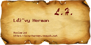 Lővy Herman névjegykártya